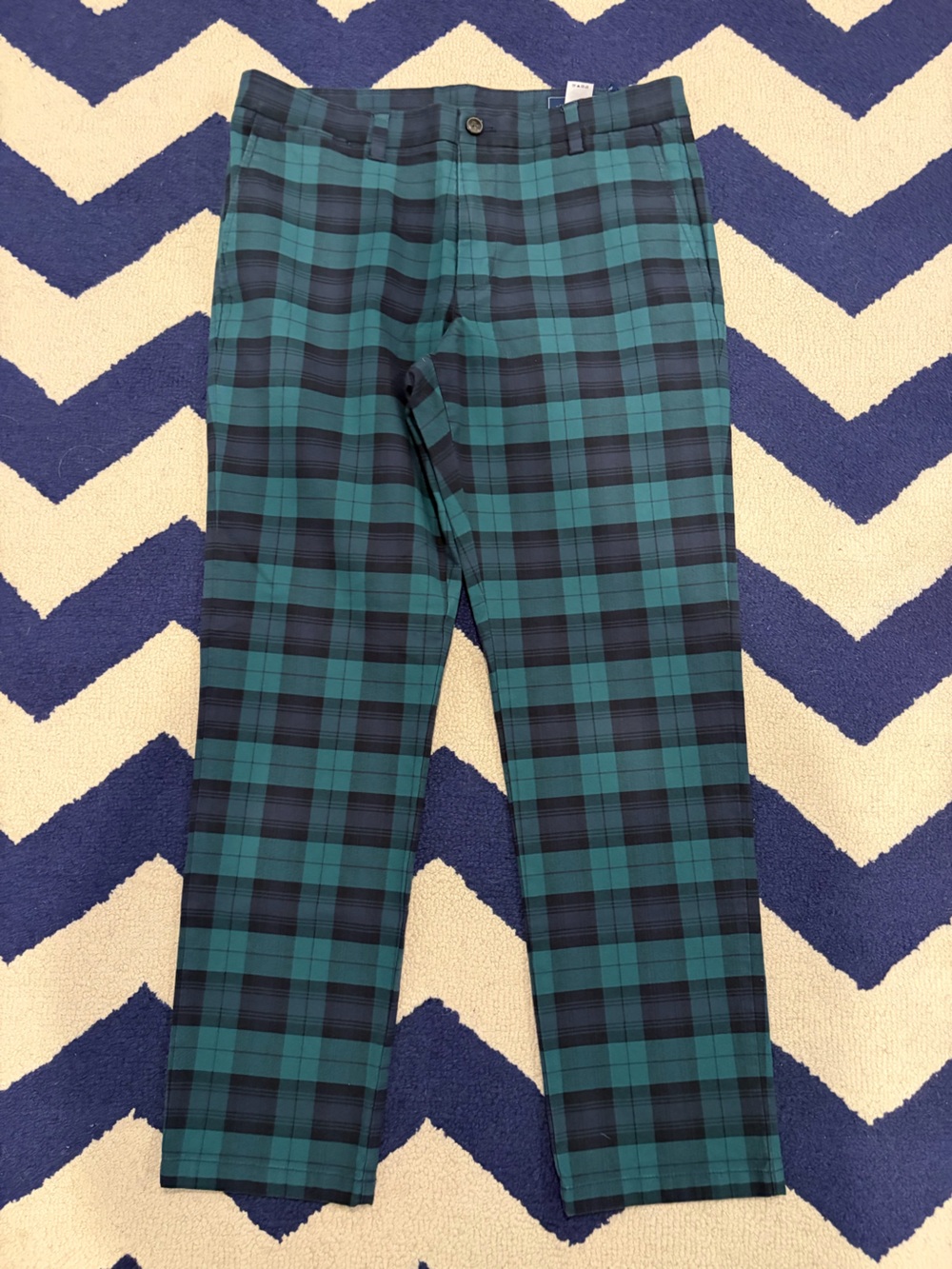 Vineyard Vines Teal and Black Plaid Chinos